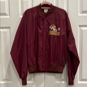 Maroon Varsity Jacket with Embroidered Logo